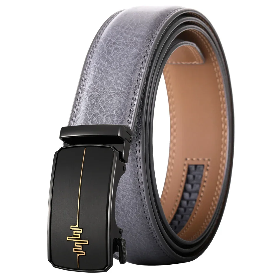 2025 جديد مصمم التلقائي مشبك جلد البقر الرجال حزام العلامة التجارية الشهيرة الذكور حزام فاخر أحزمة سوداء للرجال 3.5 سنتيمتر عرض B547 #3