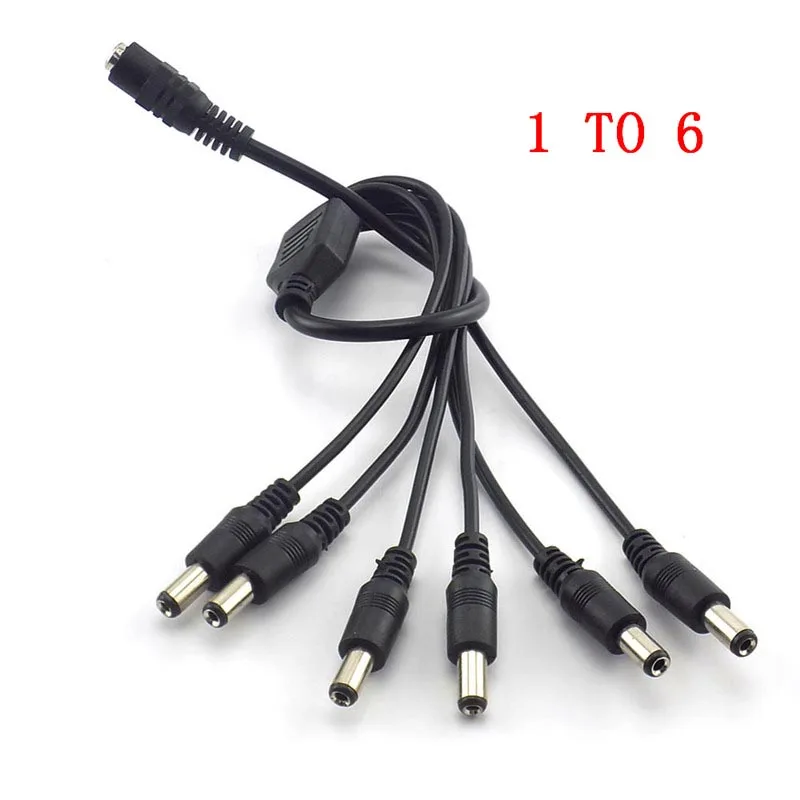 12V 1 Female to 2 3 4 5 6 8 Male way DC Power Connectors Splitter Plug Cable adapter for CCTV Camera led strip light lamp L19