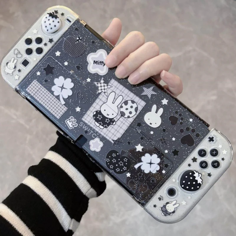 Miffy Design Switch 2 Schutzhülle Niedlicher Hase Angepasste OLED NS Lite Schutzhülle Anime-Spiel-Zubehör
