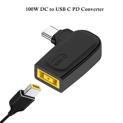 100W DC Square Plug for Lenovo Laptop Charger to USB C PD Power Adapter Converter Type C Fast Charging Cable Cord for MacBook