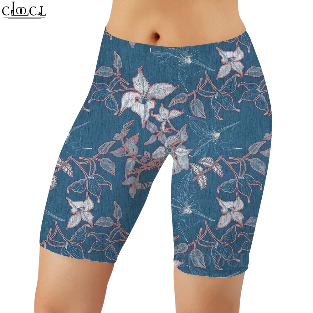 CLOOCL – Legging à motif de feuilles vertes pour femmes, short décontracté imprimé en 3D, pantalon de survêtement Sexy pour la Gym et la course à pied