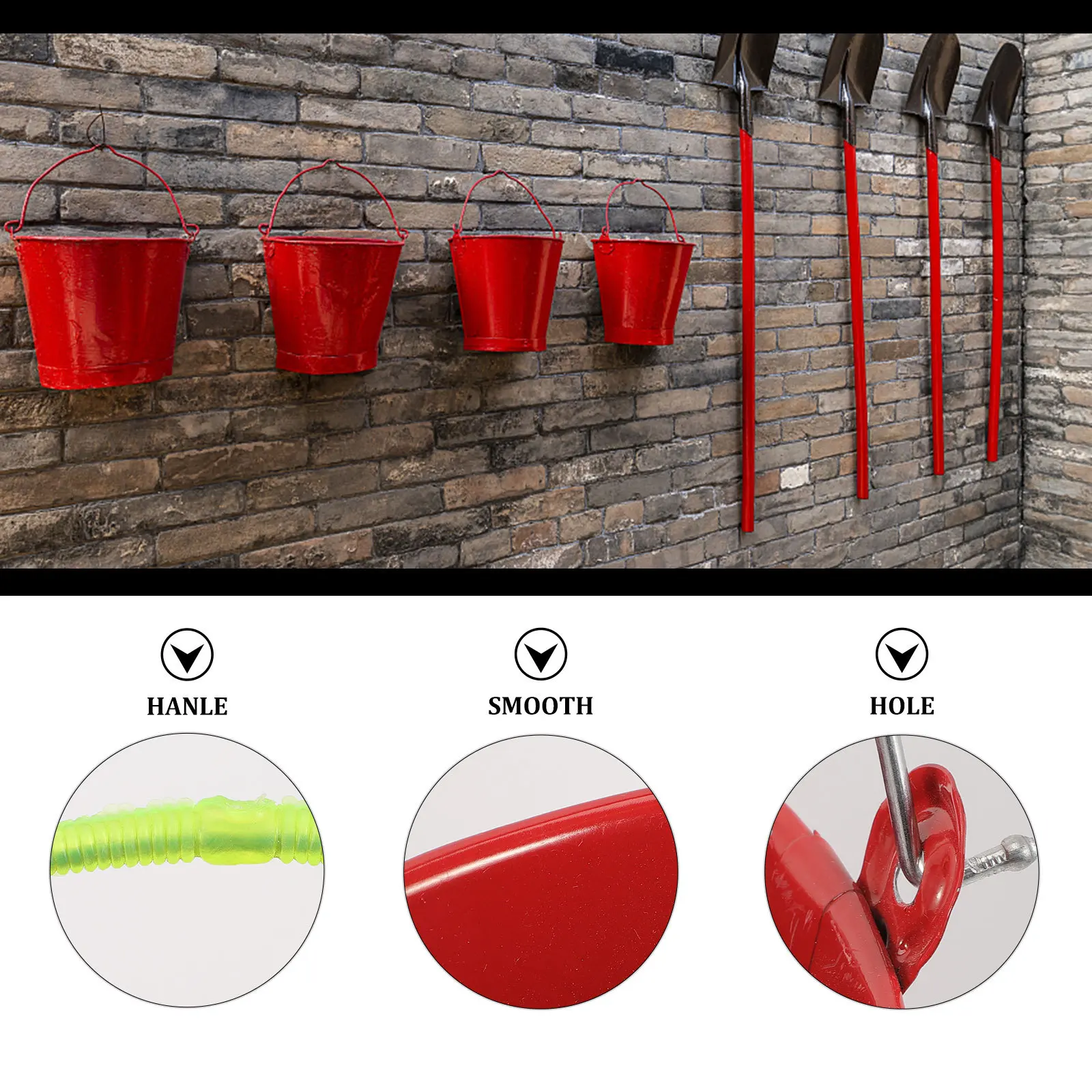 火災緊急用砂バケツ 鉄製 コンパクト 軽量 ポータブル ユーティリティペール 金属製収納バケツ 消火用