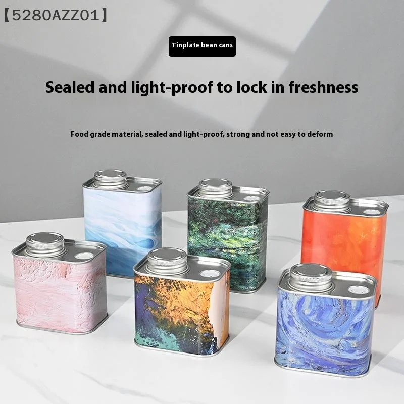 Food Grade Coffee Bean Sealed Tin Can For Outdoor Camping Fresh Breathing Tin Box Packaging Storage
