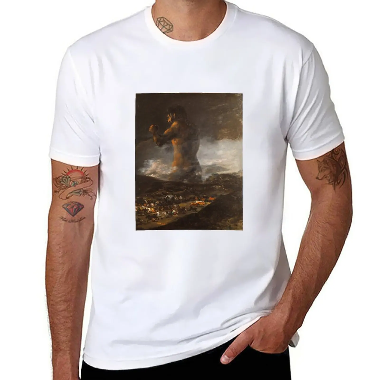 New Francisco Goya The Colossus painting 1812 T-Shirt Oversized t-shirt quick-drying t-shirt t shirts men