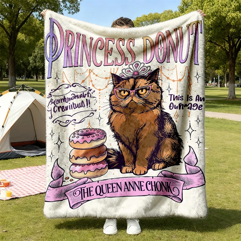 Princess Donut  Flannel Blanket, Dungeon Crawler Carl Flannel Throw, Sci-Fi Book Lover Cozy Blanket