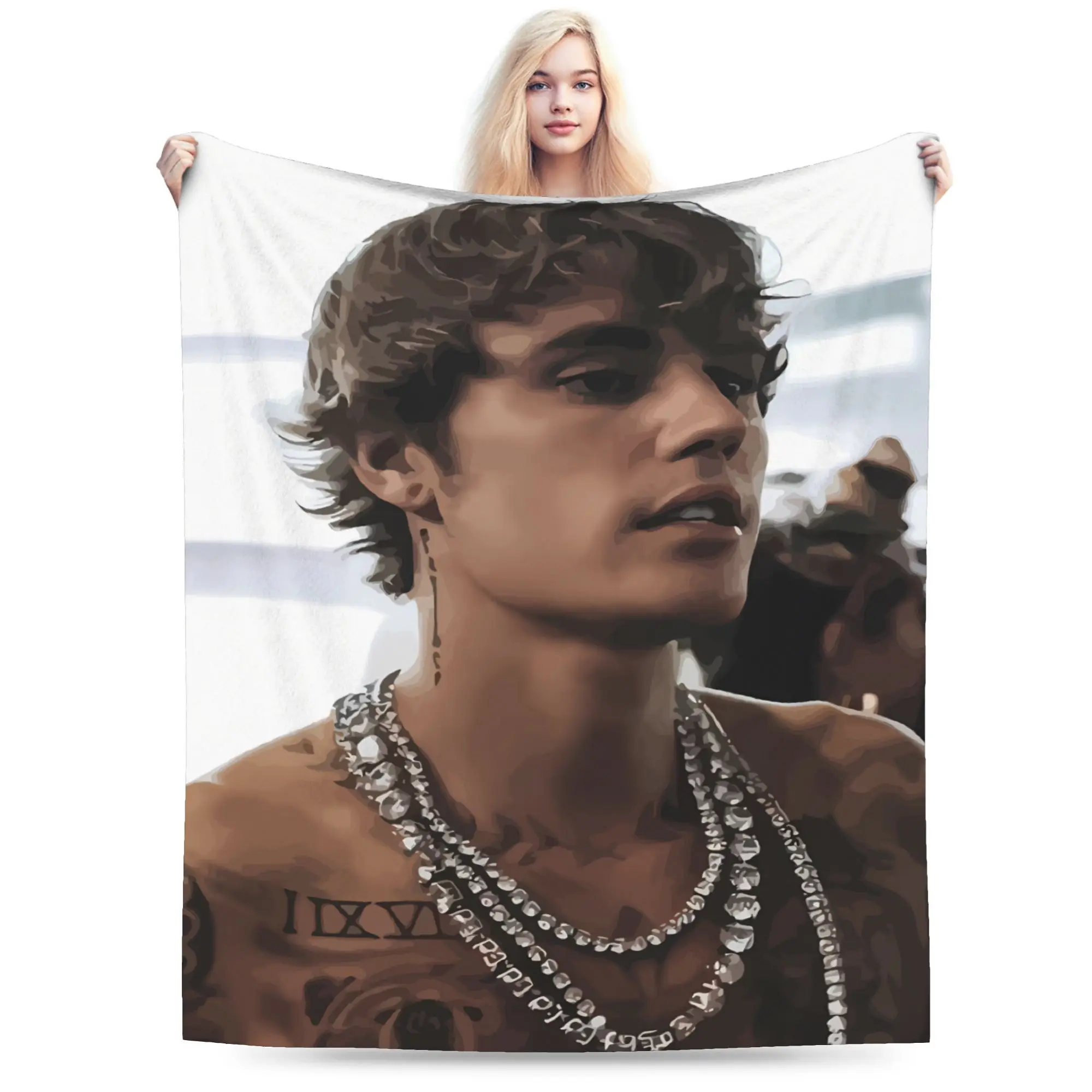 Popular Singer JBiebs  Blanket  Soft Warm Aesthetic Plush Throw Blanket For Students Outdoor Flannel Bedspread Bed Cover