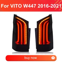 1 par led montagem da luz da cauda para benz vito w447 2016-2011 taillight plug and play com led dinâmico girando luzes traseiras