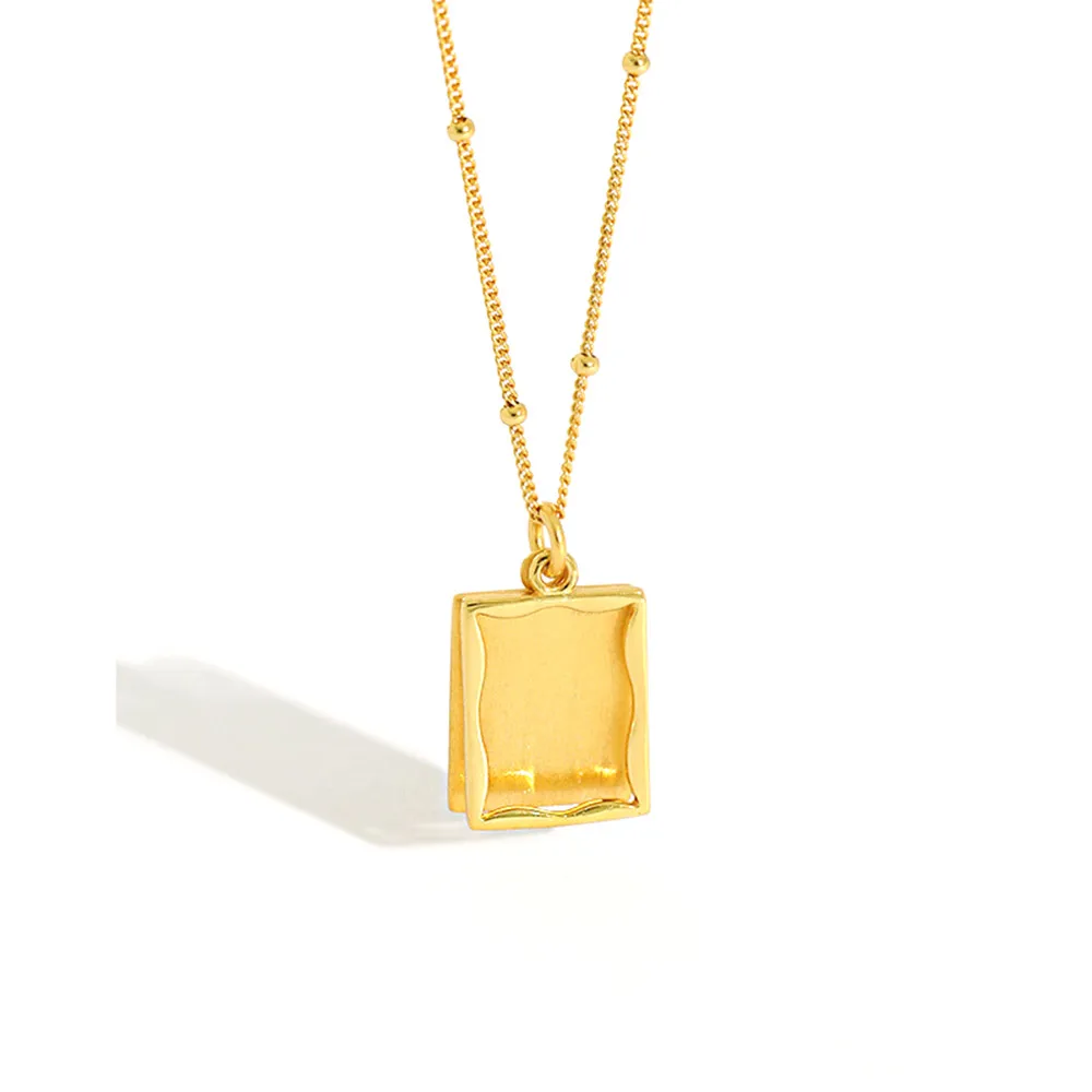 ANDYWEN 925 Sterling Silver Big Square Pendant Long Chain Necklace Rock Punk Jewelry 2020 Rock Punk Wedding Friendship Jewels view 6