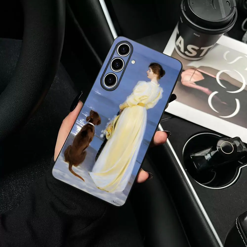 Michael Peter Ancher Art painting  Phone Case For Samsung Galaxy S26 S25 S24 S23 S22 S21 Plus Ultra Fold A Soft Black