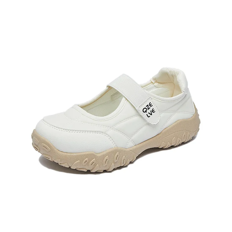 شبكة تنفس أحذية نسائية الانزلاق على الانزلاق على أحذية المرأة لينة وحيد خفيفة الوزن حذاء العمل مشبك حزام أحذية رياضية الضحلة