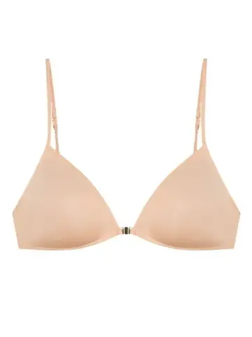 MOYISU French Style Triangle Bra Thin Strap Halter Neck Invisible Front Fastening Elegant Wireless Bralette Sophisticated AB Cup