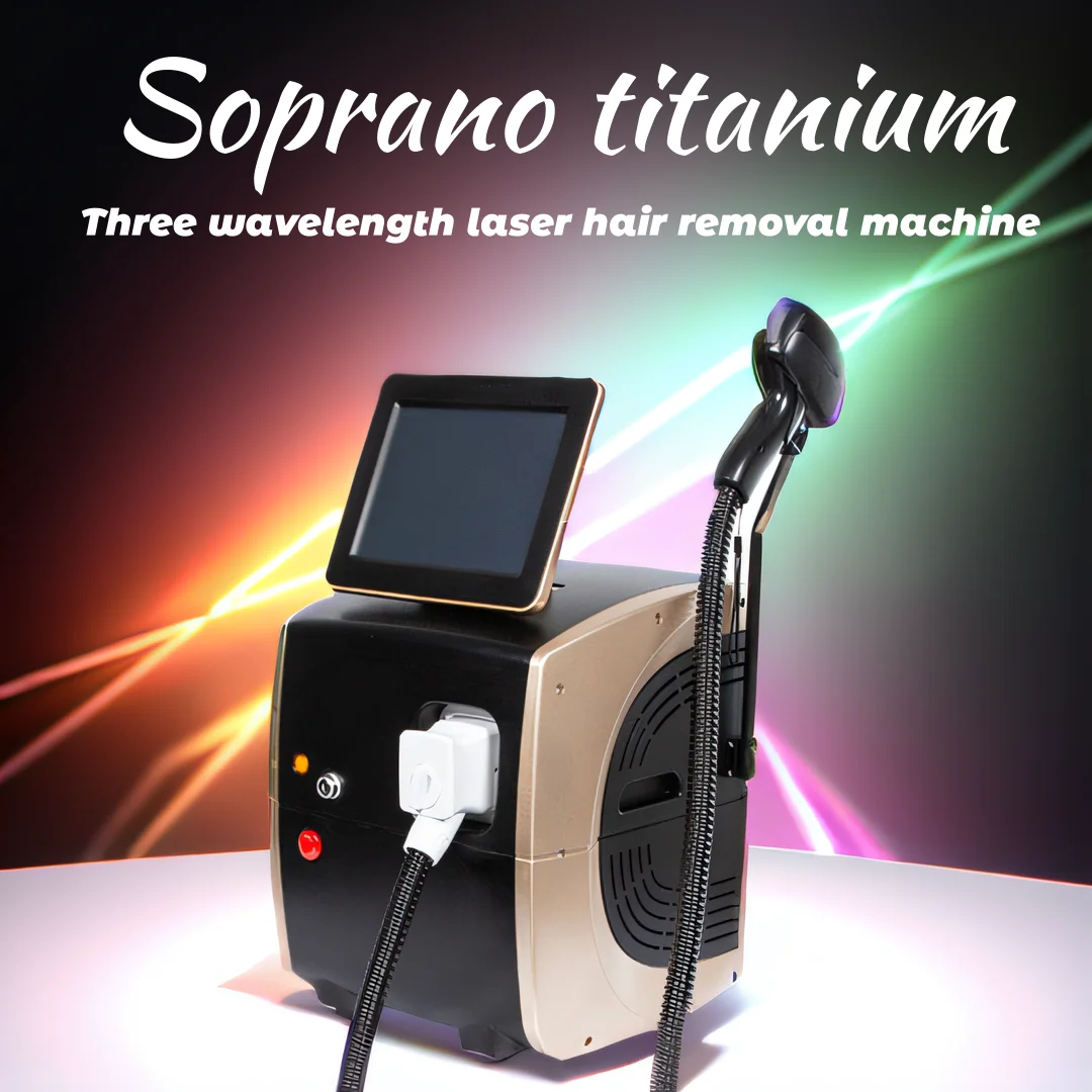 

Soprano ICE Platinum Titanium 808nm Diode Diode Hair Removal Machine 755 808 1064nm 3 Wavelength 3000w 10Bar 2024