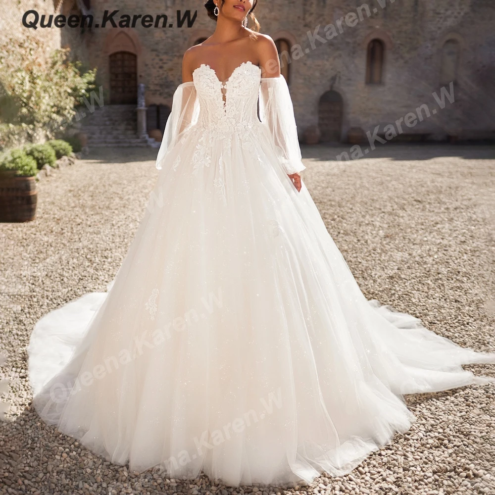 

Elegant princess Wedding Dress strapless lace bride dress robe de mariee ball gown Wedding Bridal Gown