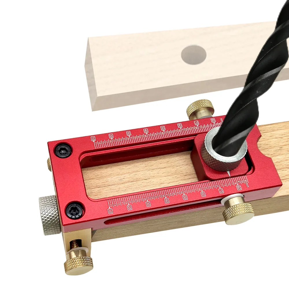 2 In 1 Drill Guide Doweling Jig Bett Schrank Schraube Punch Locator Holzbearbeitung Loch Bohrer Set 5-Loch 6/8/10/12/15mm Pin Leuchte – Detail 6
