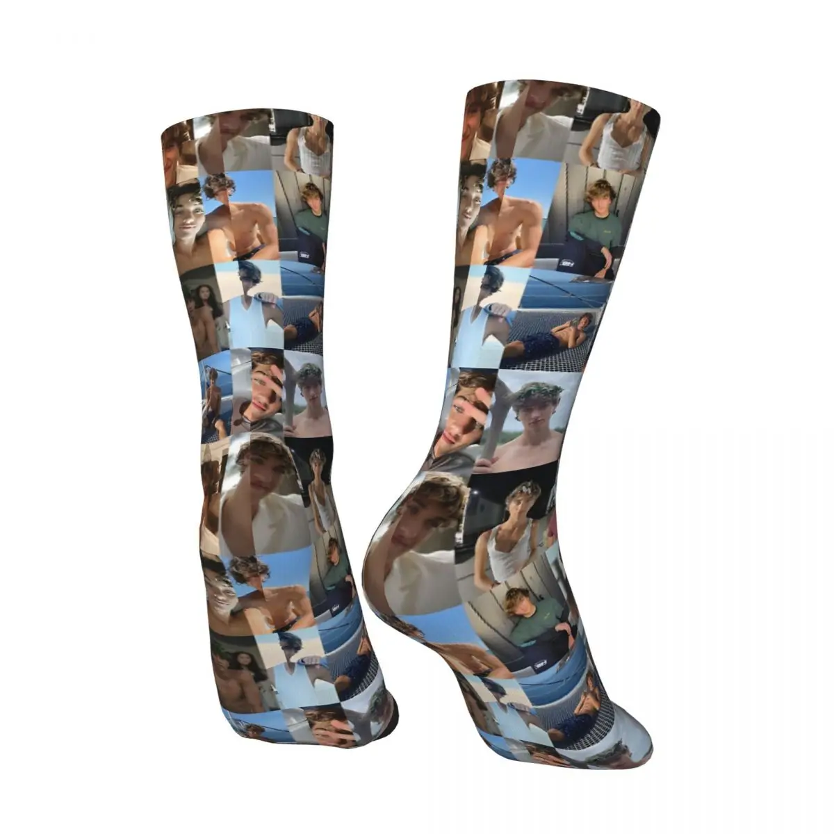 Hip Hop Vintage Mosaic Crazy Men's compression Socks Unisex Gavin Casalegno Actor Harajuku Pattern Printed Funny Crew Sock