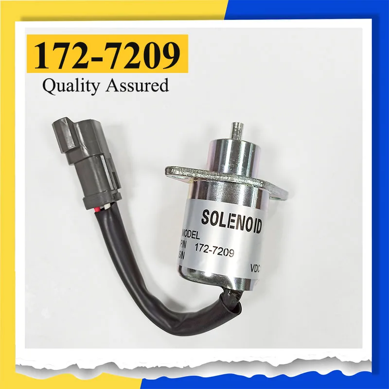 High Quality 12V Shutoff Solenoid Valve 172-7209 1727209 for Caterpillar 3024C 3034 Engine Parts