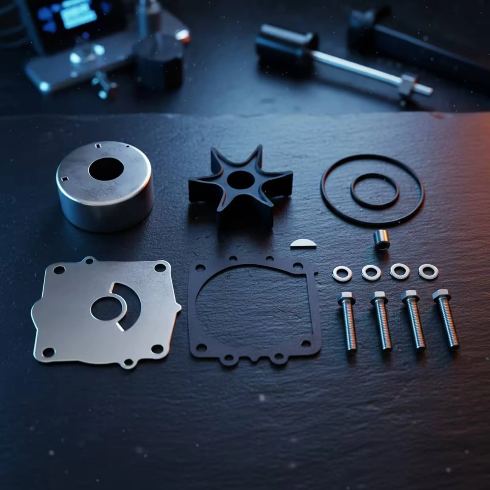 Pump Assembly Impeller Repair Kit Sturdy Pump Assembly Repair Kit Easy to Install Compact for Boat Owners