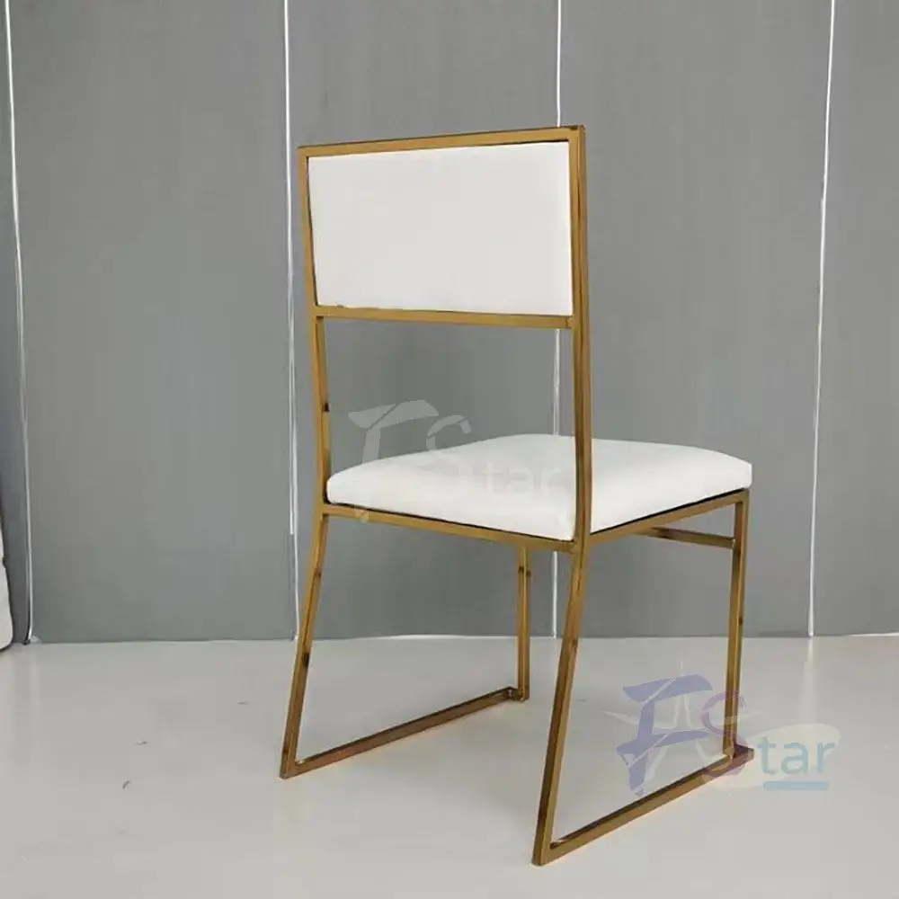 Wholesale Events Chairs Golden Wedding Stainless Steel Dining Chair Hotel Used Banquet Furniture