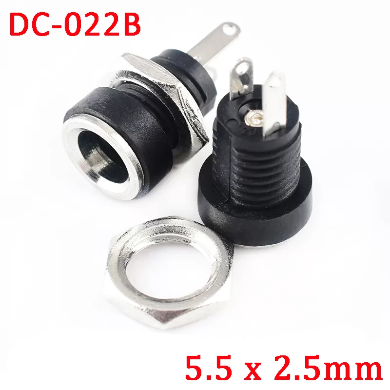 5Pcs DC022B  5.5x2.5mm 5.5x2.1mm 3.5X1.3mm DC Power Jack Socket Connector 5.5x 2.1mm 5.5x 2.5mm  DC Power Plug