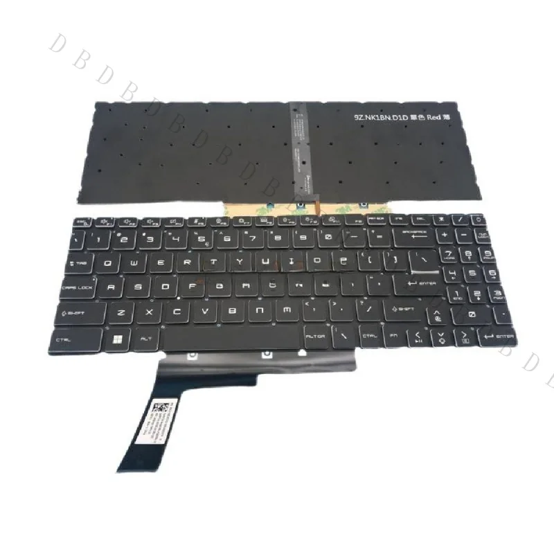 AA+New US Layout White Backlit Laptop Keyboard For MSI Katana GF76 11SC 11UE 12UC 12UD 12UG MS-17L1 Gaming Laptop Keyboard Repla