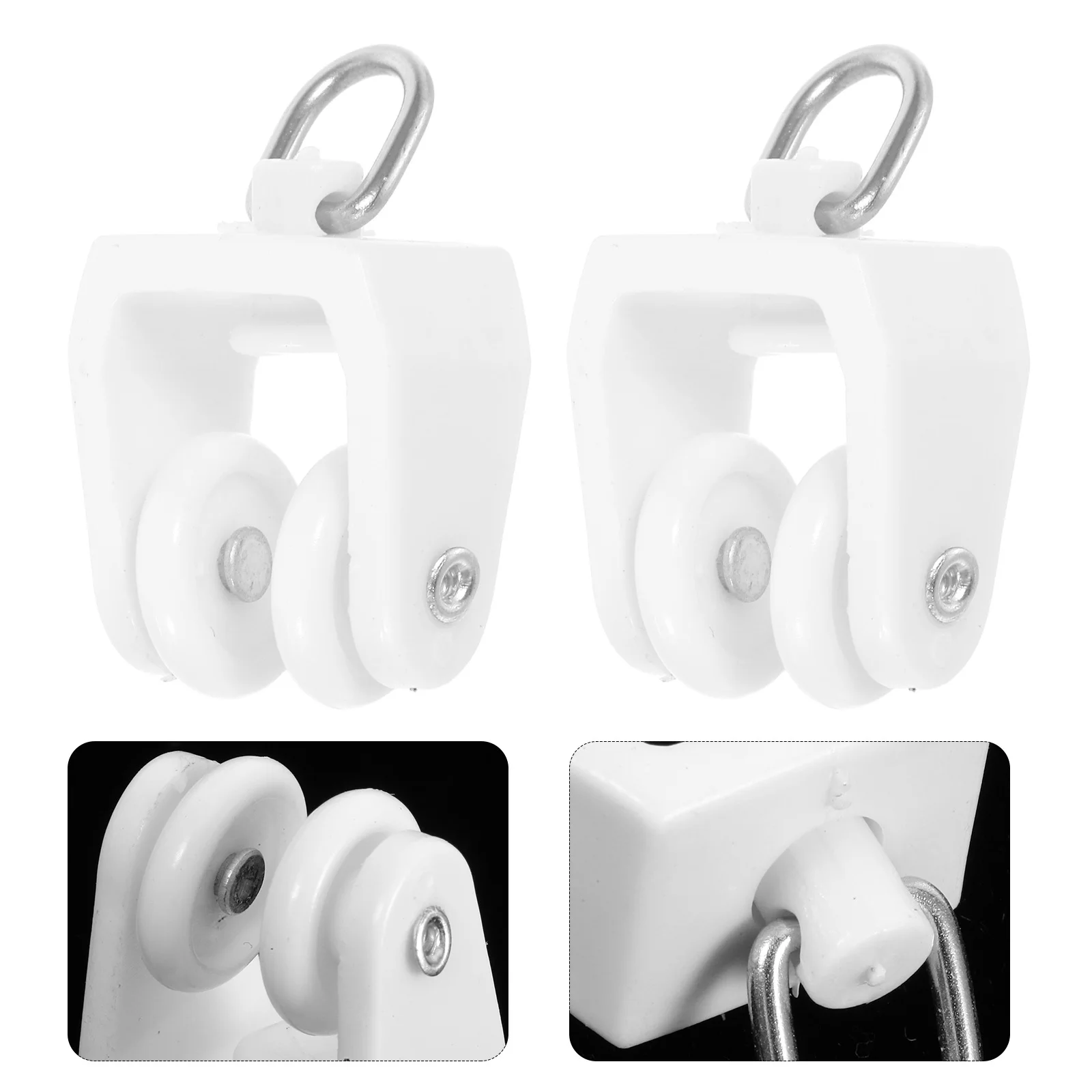 

20Pcs Dual Wheel Curtain Rollers Silent Track Carriers Smooth Sliding Curtain for Home Room Dividers