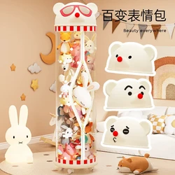 New Set up Zipper Plush Doll Storage Basket DIY Emoticon Dustproof Doll Storage Bucket Transparent Basket Tube Artifact For Kids