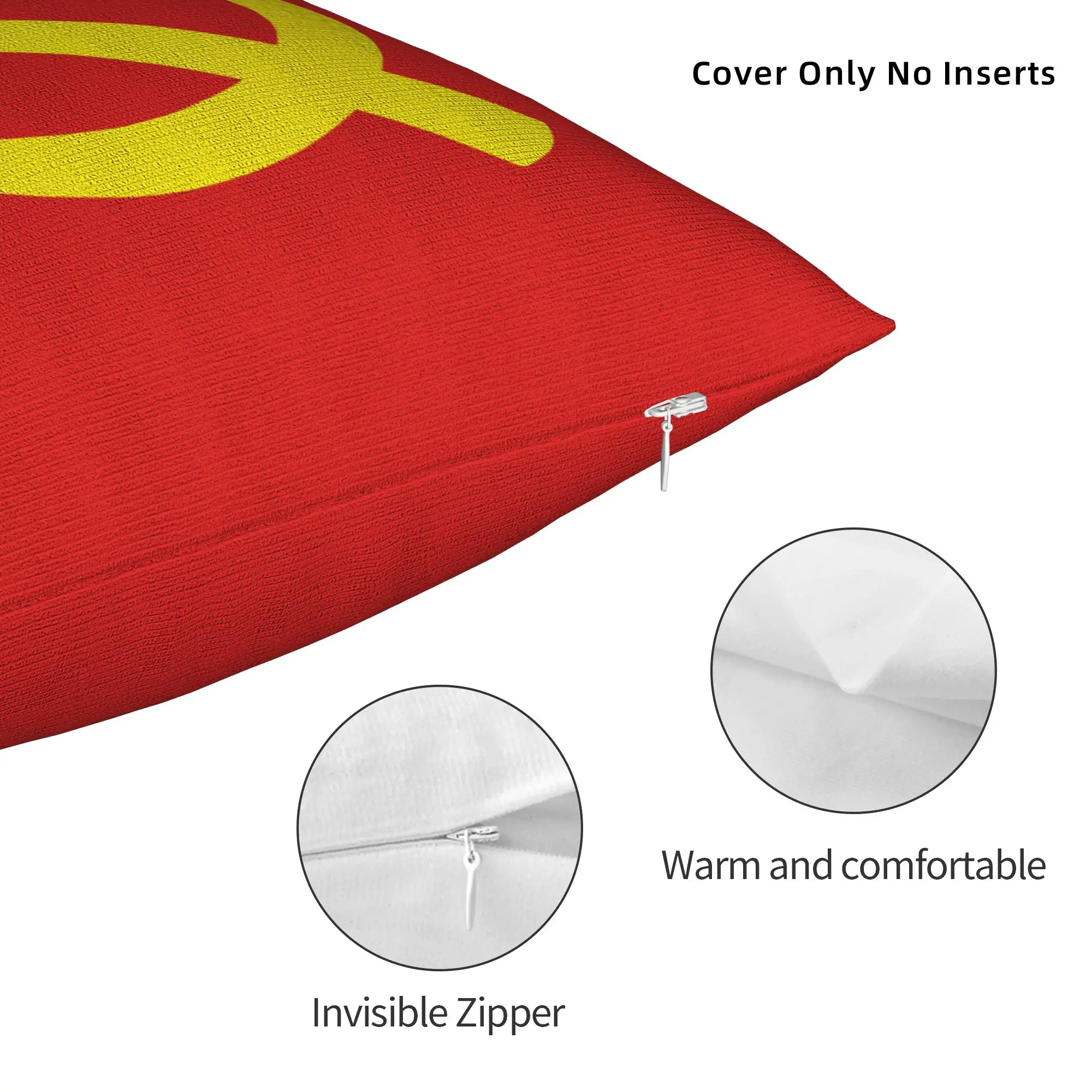 Hammer Sickle Soviet Union CCCP Pillowcase Soft Polyester Cushion Cover Decorations USSR Russian Throw Pillow Case Cover Square