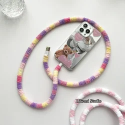 Original Hand-Made Korean Ins Special-Interest Design USB Data Cable Personalized Macaron Plush 1 M Charging Cable