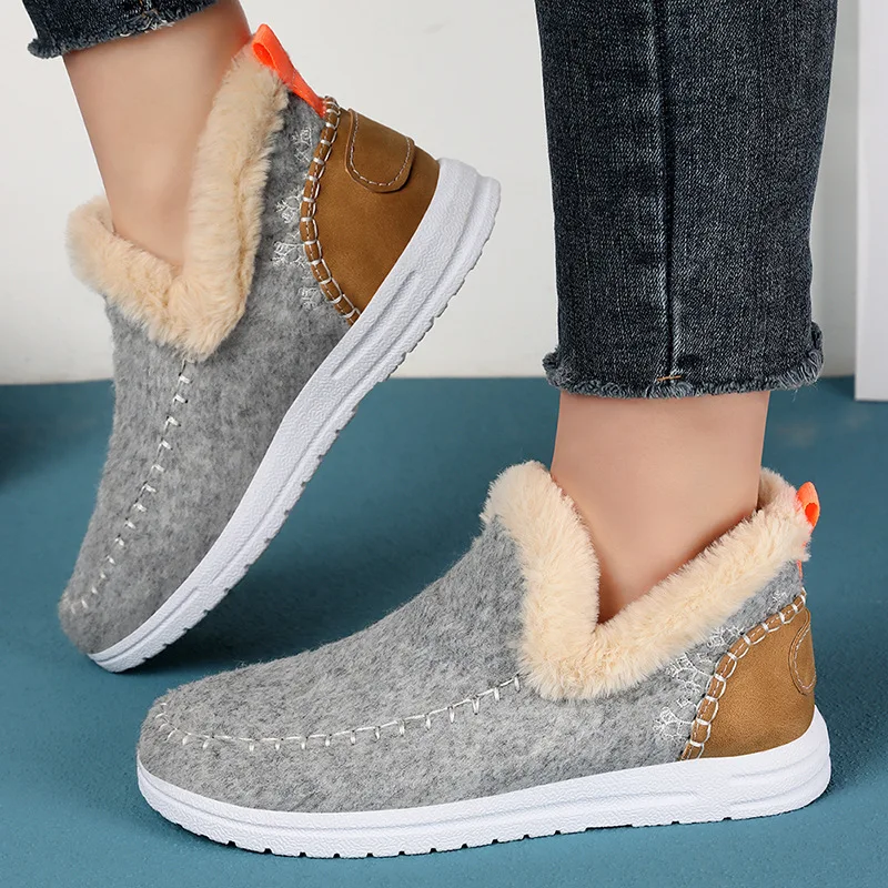 

2025 New Women's Boots Pure Cotton Women's Winter Thick Velvet Snow Boots Short Fashion Warm Cotton Boots