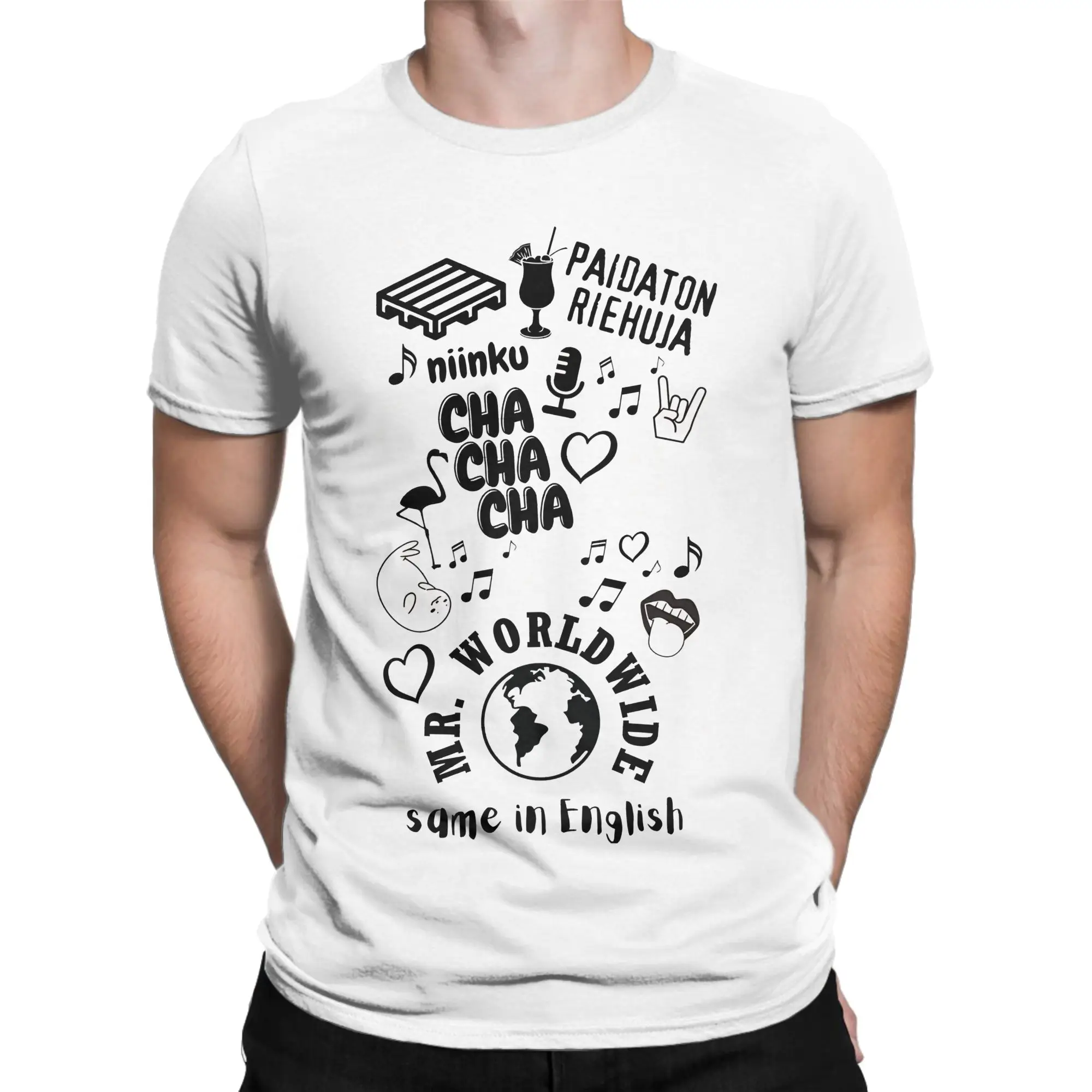 Collage Funny 100% Cotton T-Shirt Kaarija Cha Cha Cha Tees Tops For Men