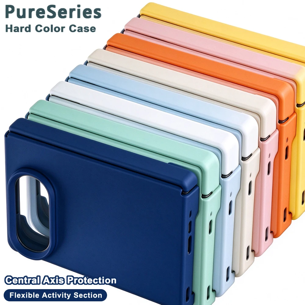 Luxury Matte Color Hard Cover For Apple Case Iphone Duo 18 Ultra Filp Fold With Central Full Coverage Hinge Activity Protection