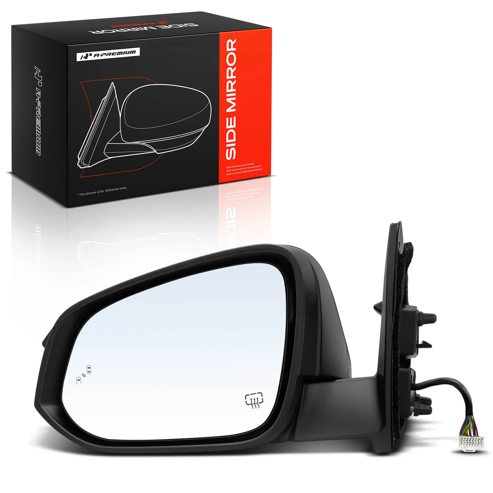 A-Premium Driver Side Power Door Mirror for Toyota Highlander 2014-2019 Manual Folding Blind Spot Detection Turn Signal Light