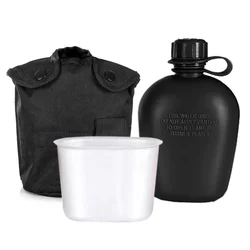 Outdoor taktische Wasser flasche Wasser kantine Wasserkocher mit Beutel Tasse Set für Camping Wandern Rucksack Überleben