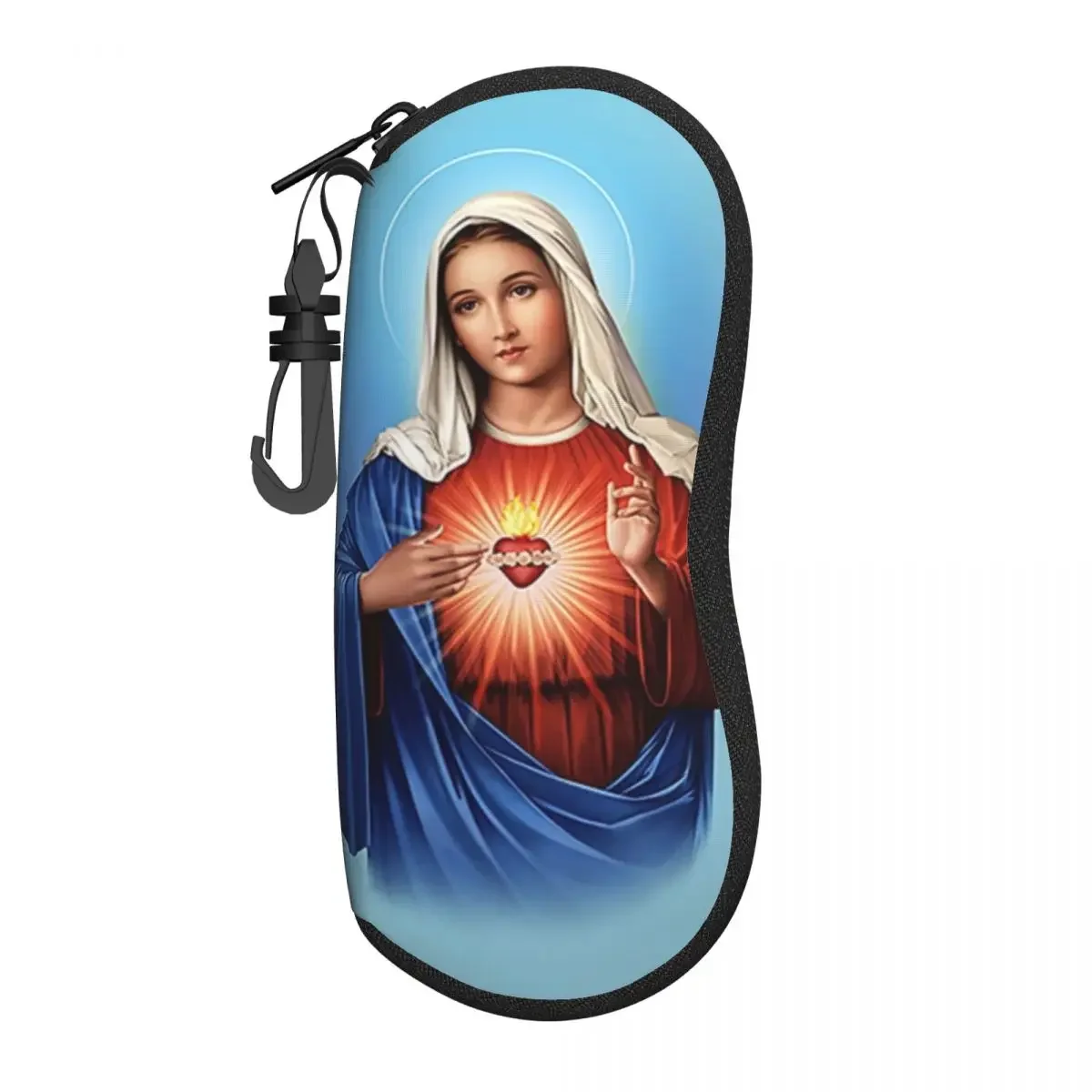 Custom Holy Heart Of Mary Eyeglass Glasses Case Men Women Soft Christianity Virgin  Sunglasses Protective Pouch