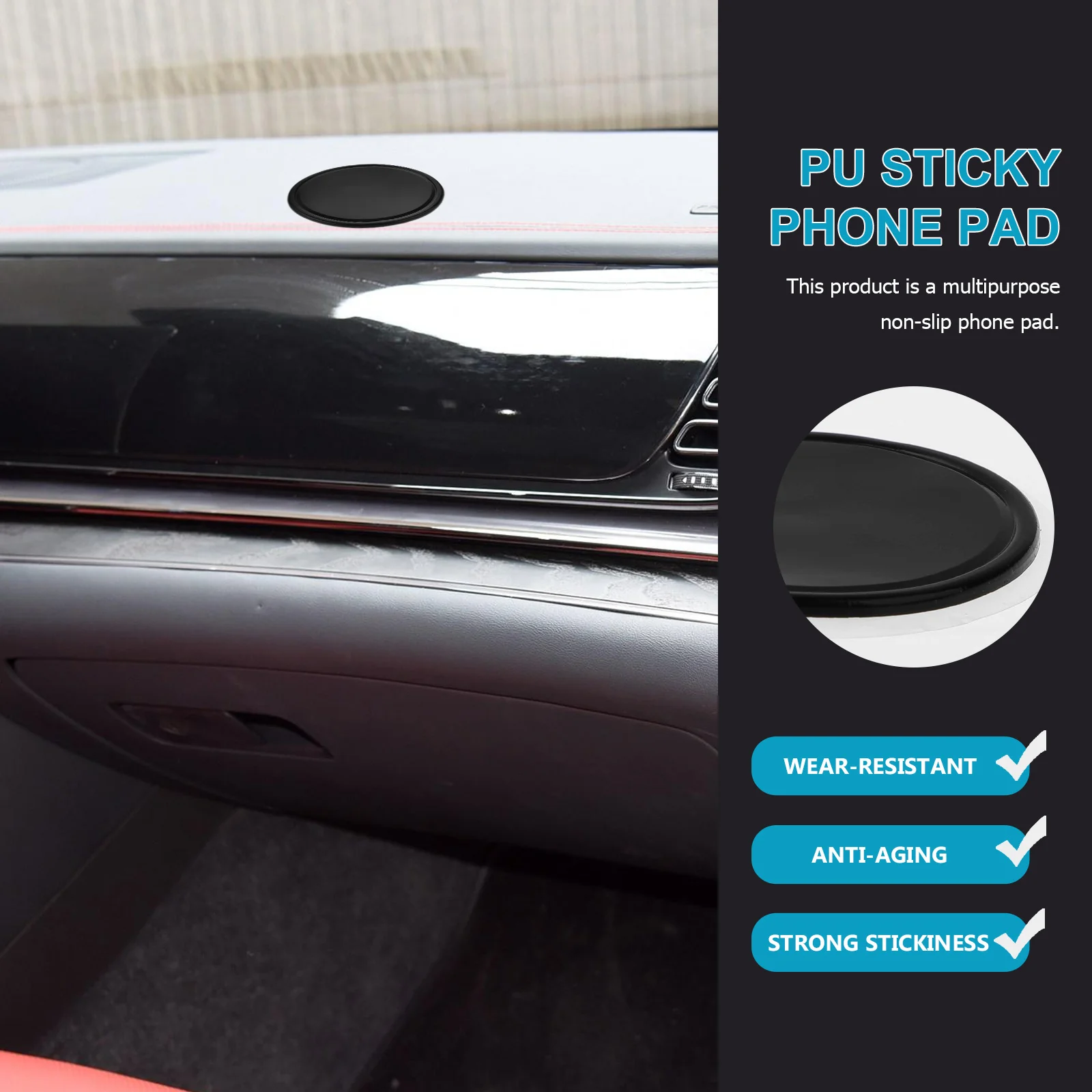 

10Pcs Car Phone Non-Slip Pad PU Material Dashboard Anti-Slip Mat for Cell Phone Glasses Pen Holder Strong Adhesion