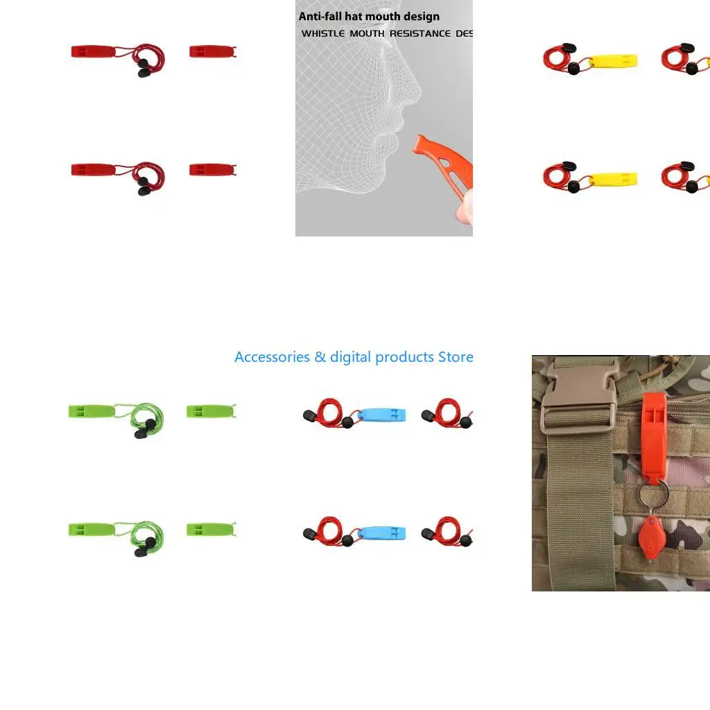 77JD 4pcs Safety Signaling Emergency 120dB Loud for Kayaking Fishing Boating Swimming Portable
