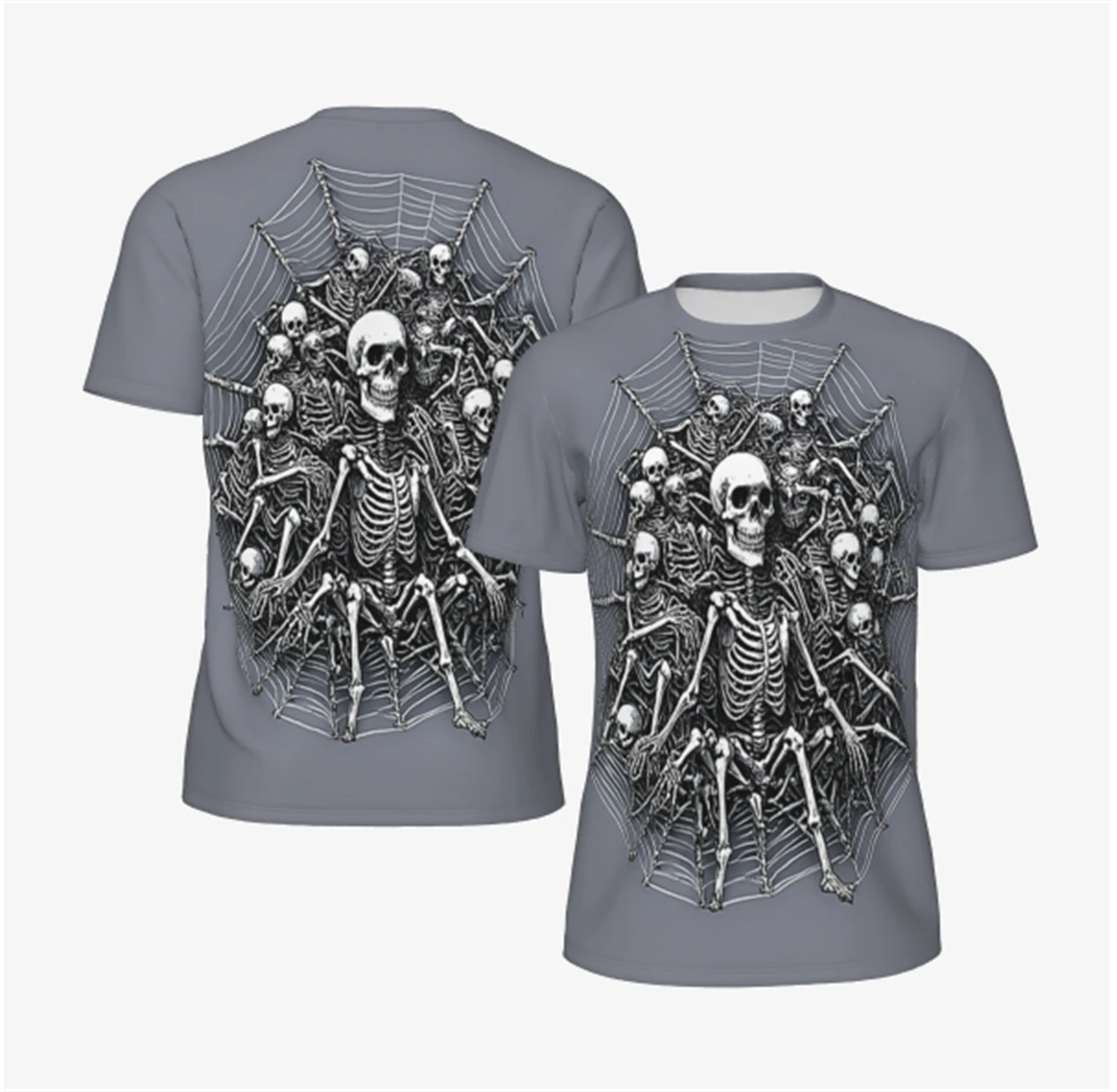 

New Skull 3D Printing T-shirt Summer Outdoor Fashion Casual Loose Men's and Women's Short-sleeved T-shirt Top