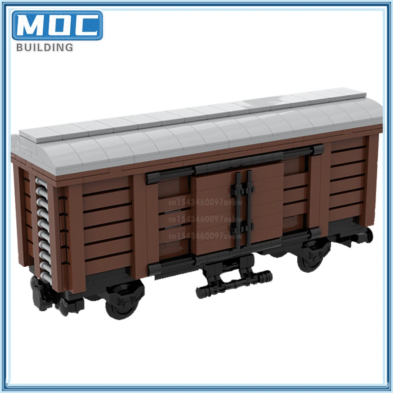 MOC Building Blocks Train Wagon Cattle Car Model DIY Assembly Creative Bricks Transportation Xmas Toys Gifts