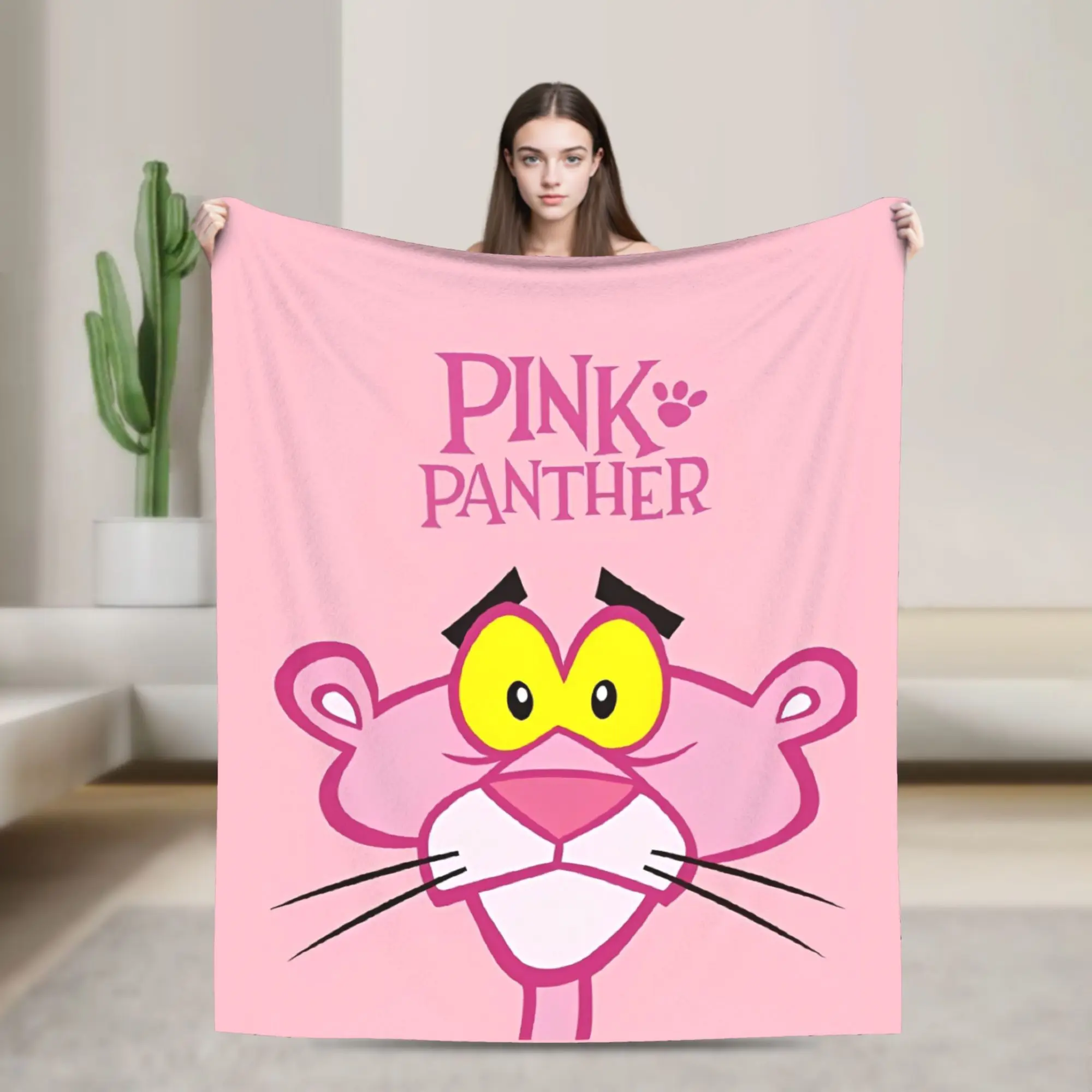 

Фланелевые одеяла P-Panther P-Pink, забавные пледы для кровати, дивана, дивана, 125*100 см, плюшевое тонкое одеяло,