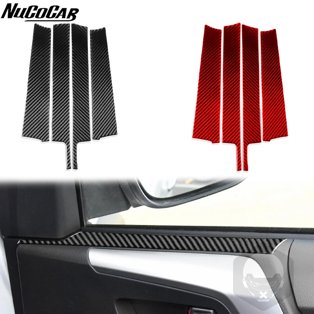 For Toyota RAV4 2016-2017 Carbon Fiber Inner window upper Armrest Panel Trim Cover Car Accessories Interior Decorative Stickers