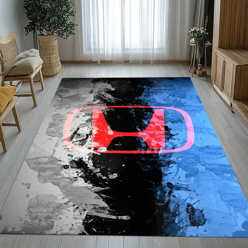 Classic H-HONDA Racing car Moto Living Room Non-Slip Area Rug Soft Carpet for Bedroom  Playroom Sofa,Home Decor Doormat Gift
