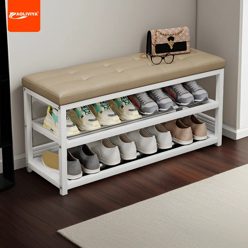 

AOLIVIYA Stylish Shoe Bench For Home Use Rectangular Storage Multi-layer Shoe Rack Durable Practical Shoe Cabinet Entryway S2