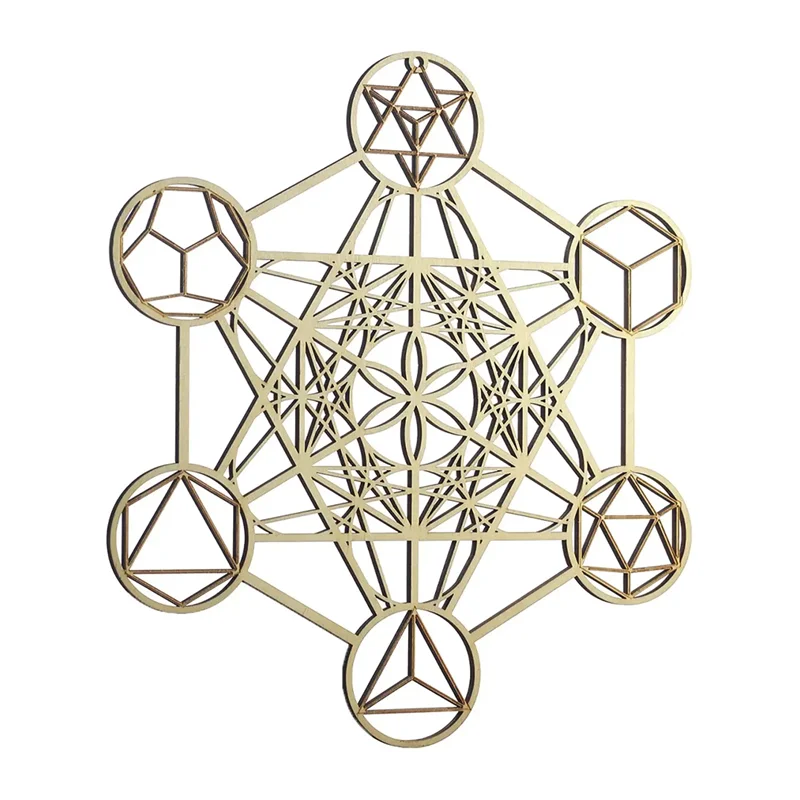 10 pcs Metatron's Cube Handmade Wooden Sacred Geometry Crystal Grid Board Wall Art Yoga Meditation Spiritual Decor Mandala Symbo