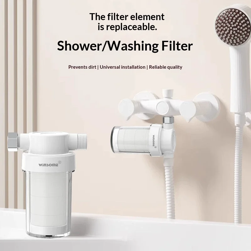 Shower Water Filter for Home Water Heater Pre-Filtration System Universal Bathroom Shower Head Faucet Purifier Filter Cartridge