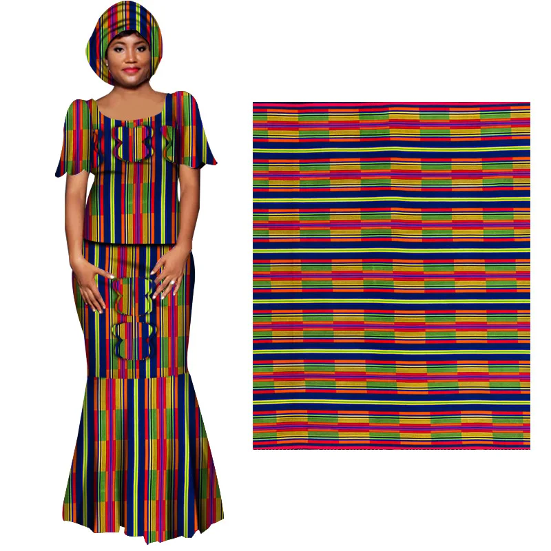 Tela de Ankara de alta calidad, tejido africano con estampado de cera 100% Real, Material de costura, 6 yardas