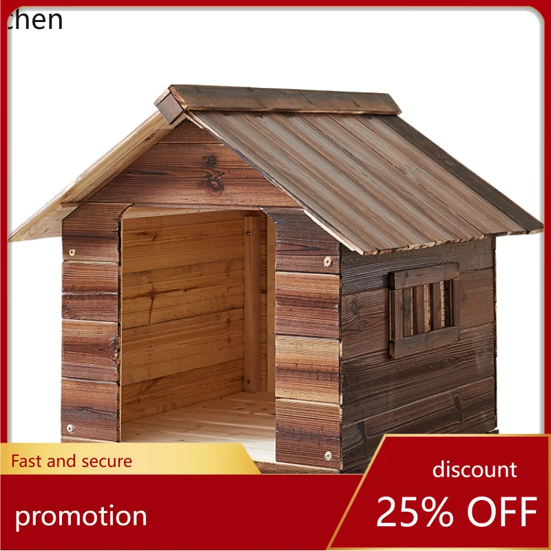 

YFY Dog House Outdoor Outdoor Kennel Rain-Proof Cold-Proof Wooden Dog House Wyj