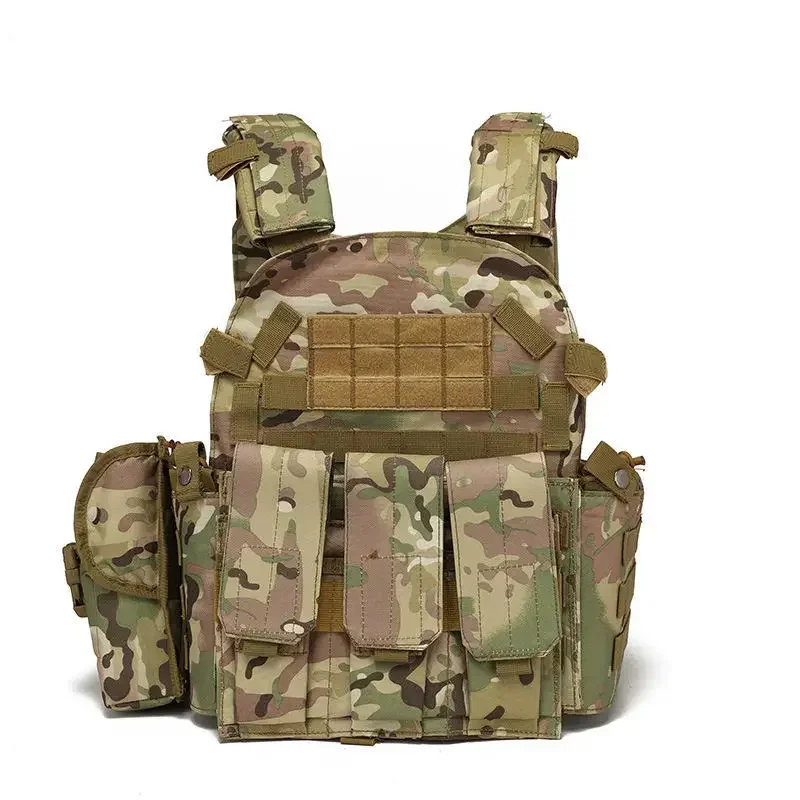 Nylon Tactical Vest Body Armor Hunting Carrier Airsoft Accessories Men Combat MOLLE Camo Vest Outdoor CS Hunting