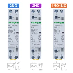 家庭用自動ACコンタクタ,モデルHCH8s-25モジュラー25a 2p 2nc 1no1nc 50hz dc24v ac110v 220v