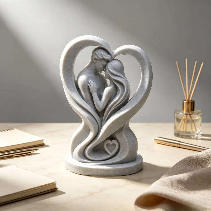 3D Embossed Love Bust Statue, Home Decor for Desk Bedroom Office, Valentine Wedding Birthday Table Centerpiece