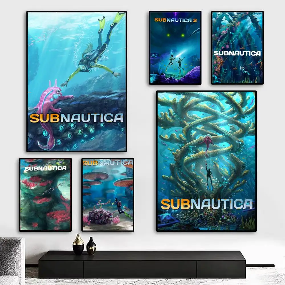 NEW Game S-Subnautica Poster Art print wall decor ideal for living room, bedroom, bar, parlor, and home gifting